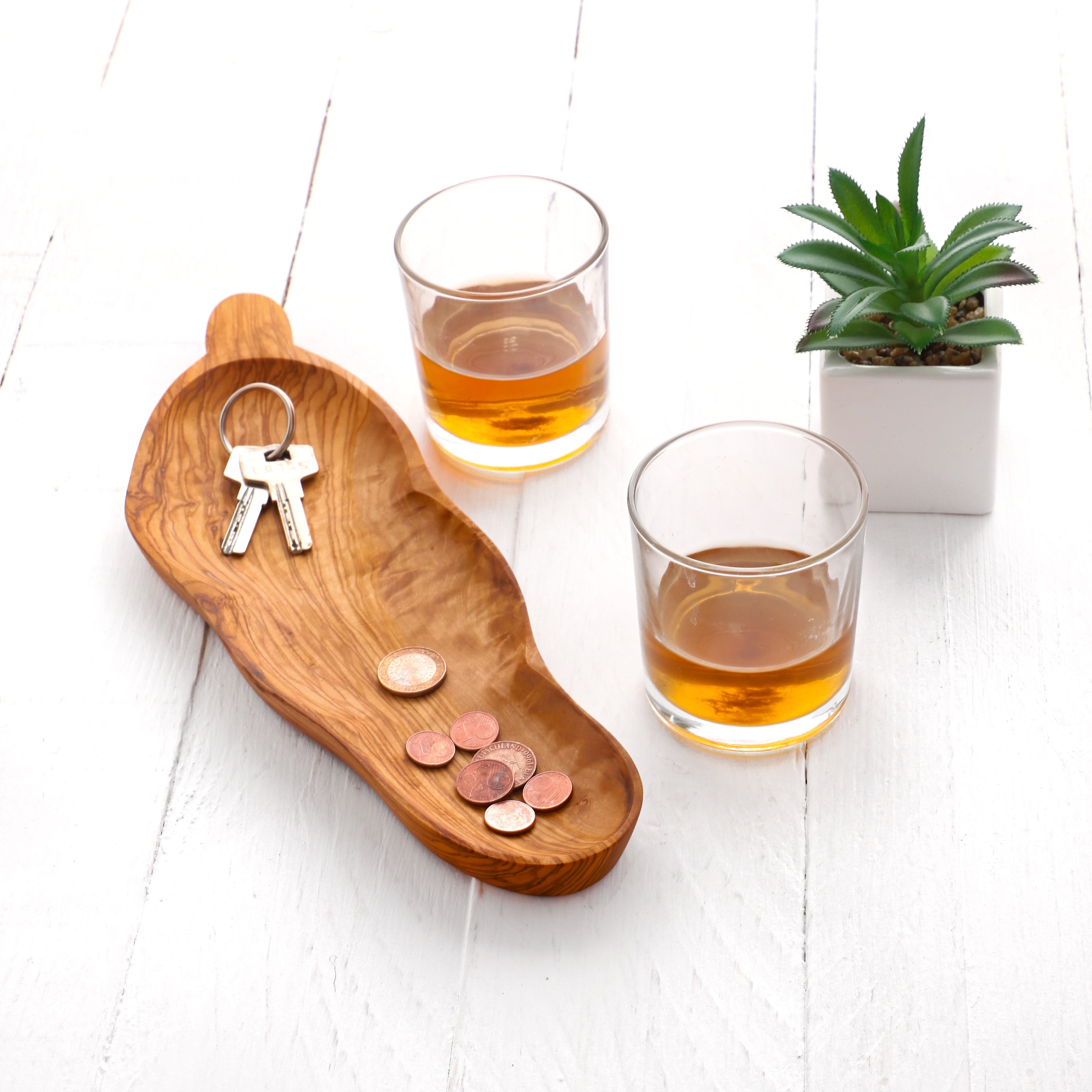 Handmade Olive Wood Leaf-Shaped Dish