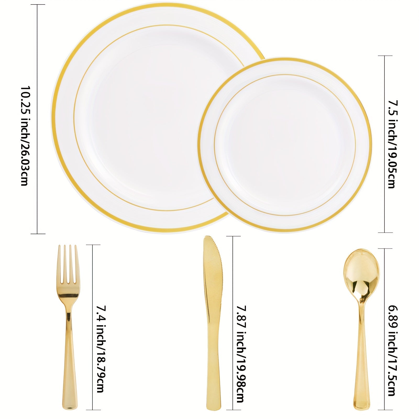 Elegant 50Piece Gold Dinnerware Set for Weddings  Parties